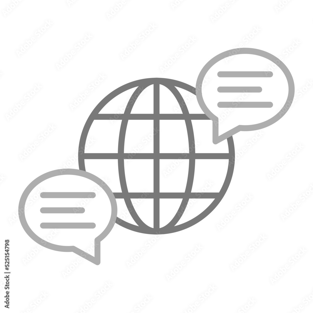 Global Communication Greyscale Line Icon Global Communication Greyscale Line Icon