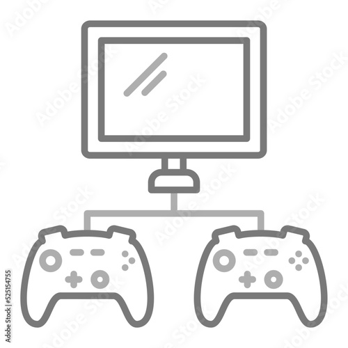 Video Game Greyscale Line Icon