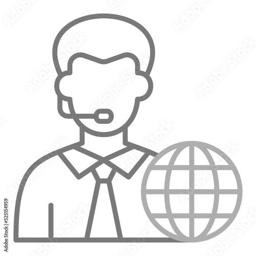 News Reporter Greyscale Line Icon