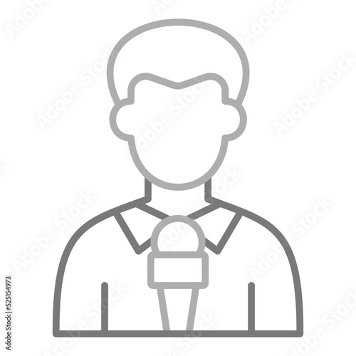 Journalist Greyscale Line Icon