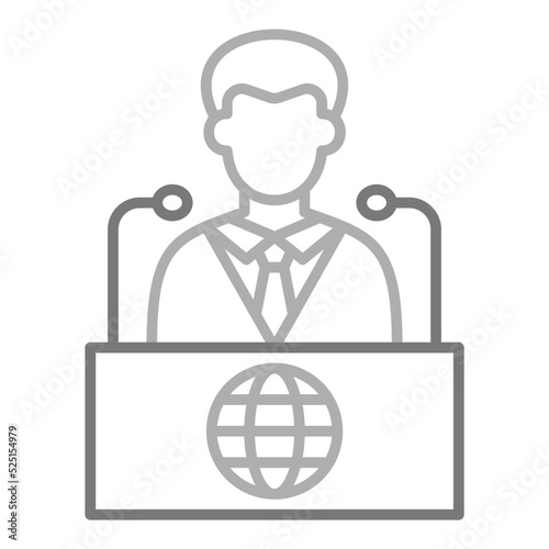 Conference Greyscale Line Icon