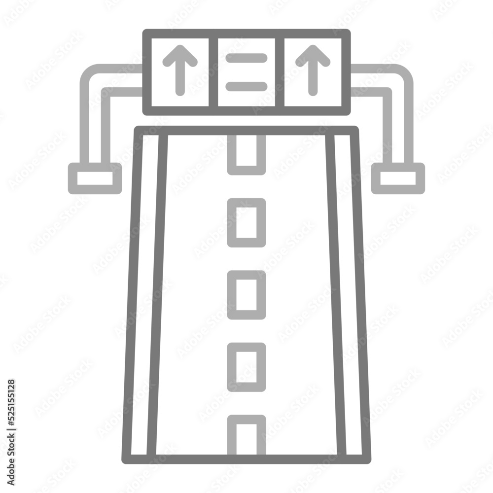 Highway Greyscale Line Icon