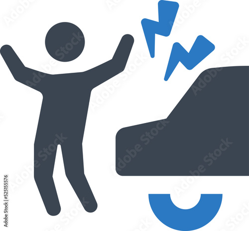 Car accident injure icon