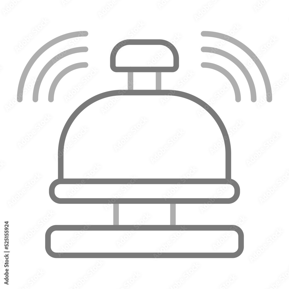 Obraz premium Reception Bell Greyscale Line Icon