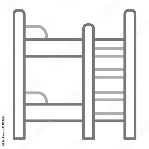 Bunk Bed Greyscale Line Icon