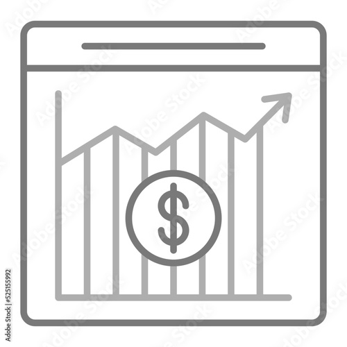 Stock Exchange App Greyscale Line Icon