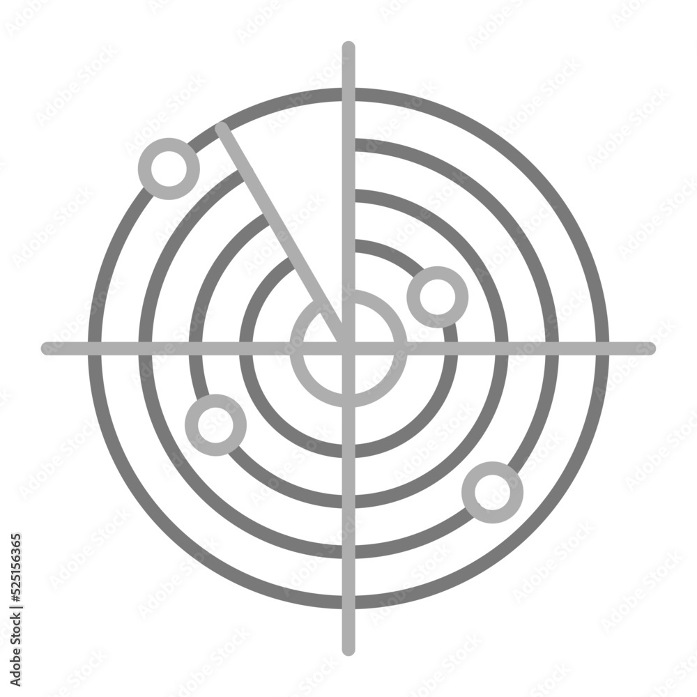Radar Greyscale Line Icon Radar Greyscale Line Icon
