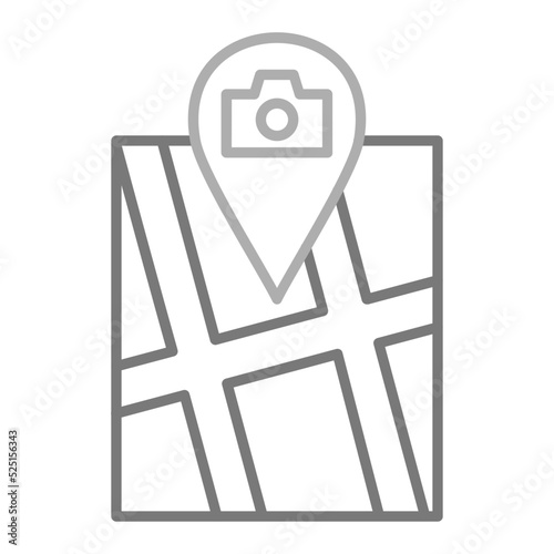Point of Interest Greyscale Line Icon