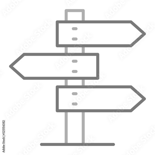 Signpost Greyscale Line Icon