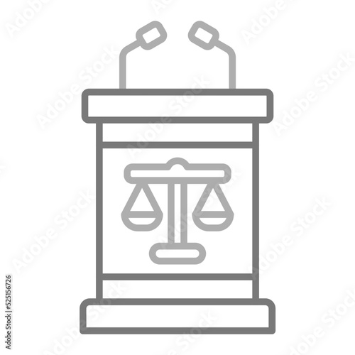 Tribune Greyscale Line Icon