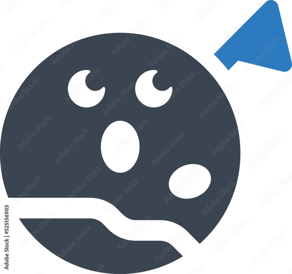Planet landing flag icon