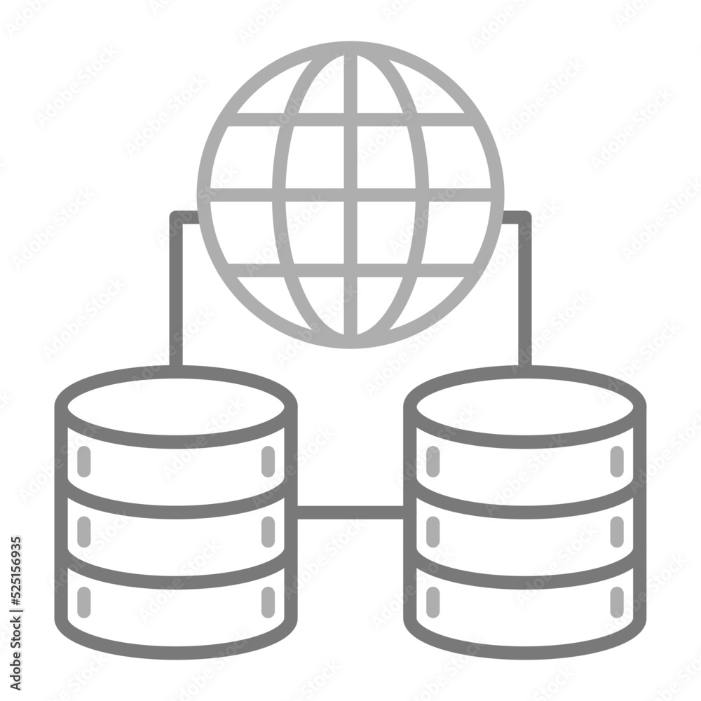 Data Network Greyscale Line Icon Data Network Greyscale Line Icon