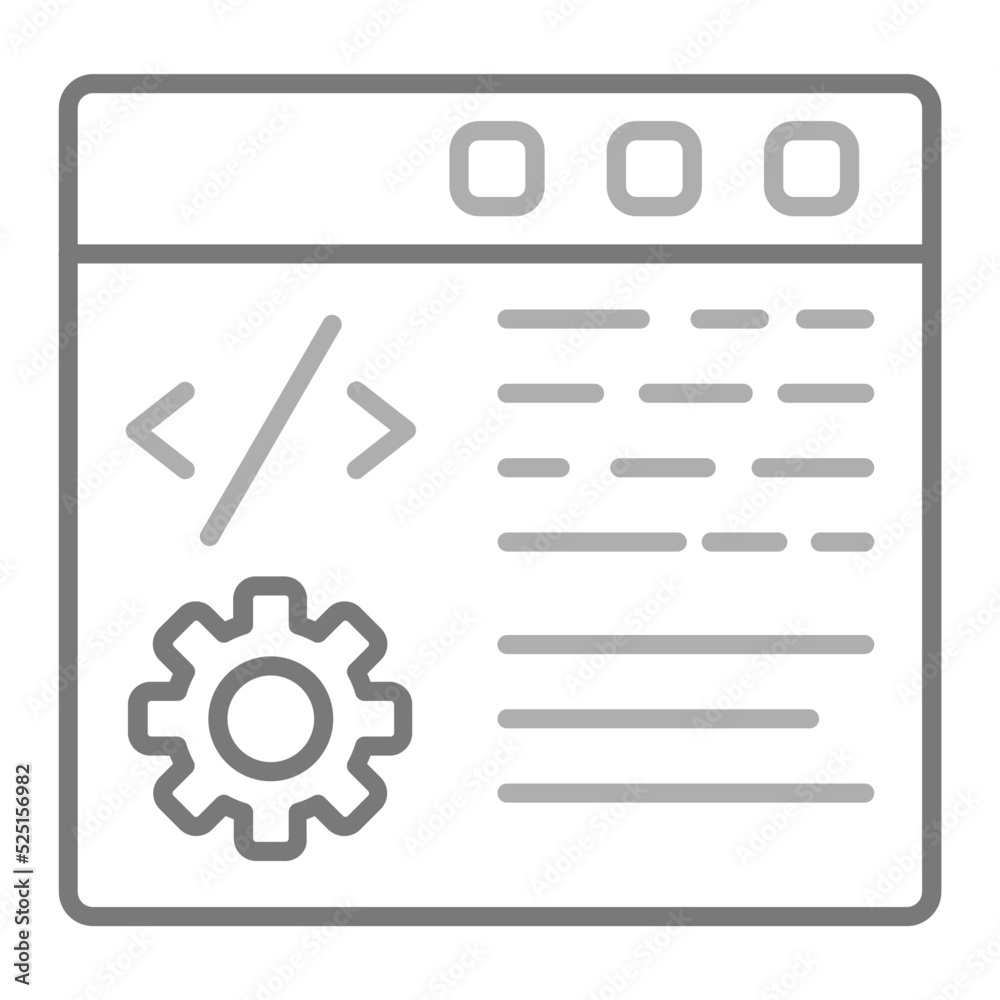Web Coding Greyscale Line Icon Web Coding Greyscale Line Icon