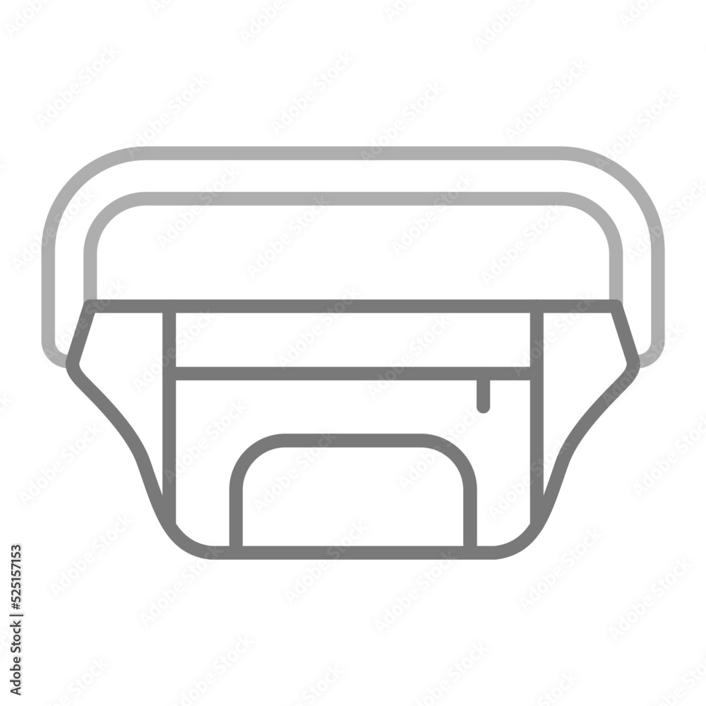 Waist Bag Greyscale Line Icon Waist Bag Greyscale Line Icon