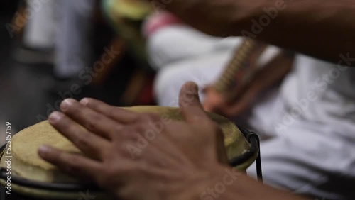 Percussion musical instrument Atabaque played in Capoeira  photo