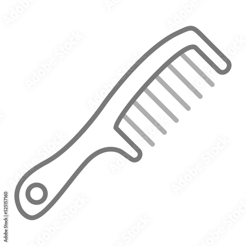Hair Comb Greyscale Line Icon