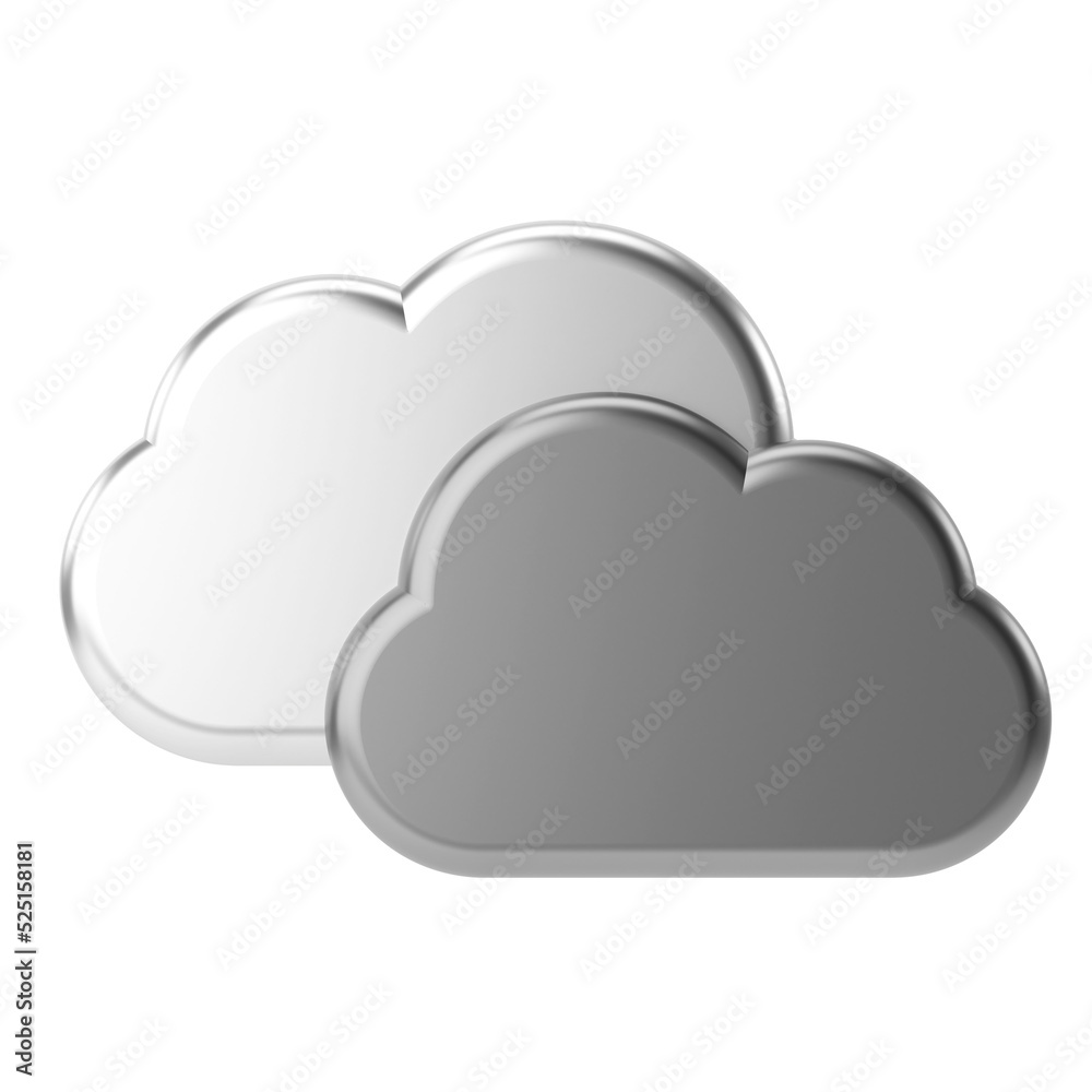 Gloomy. 3D weather icon. 3D climate icon. 3D element. Gloomy. 3D weather icon. 3D climate icon. 3D element.