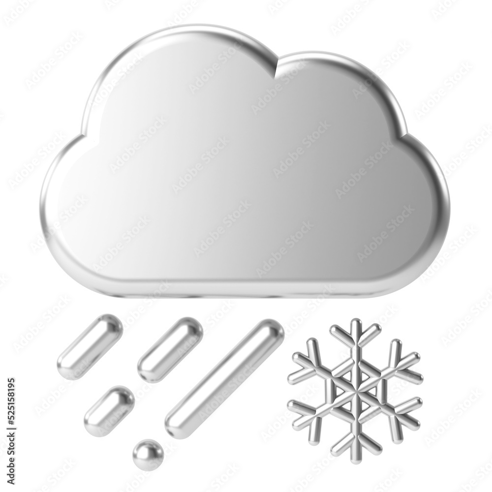 Sleeting. 3D weather icon. 3D climate icon. 3D element. Sleeting. 3D weather icon. 3D climate icon. 3D element.