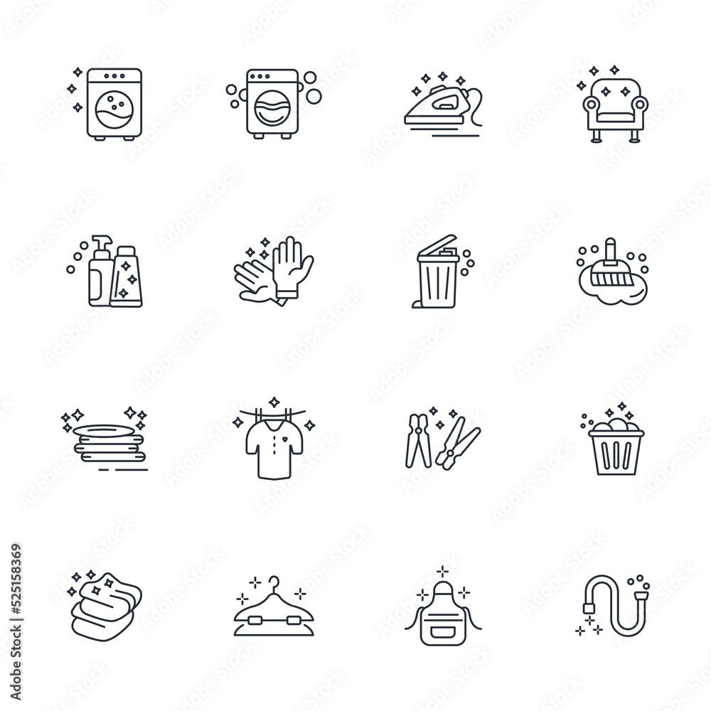 house cleaning icons set . house cleaning pack symbol vector elements for infographic web