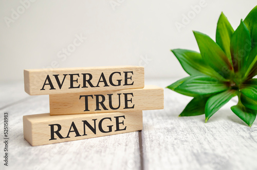 ATR Average True Range text on wooden block