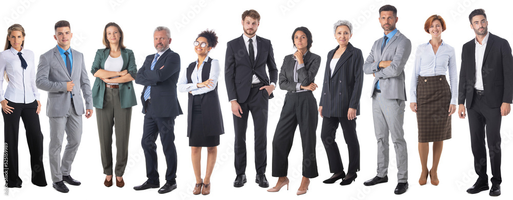 Many business people on white