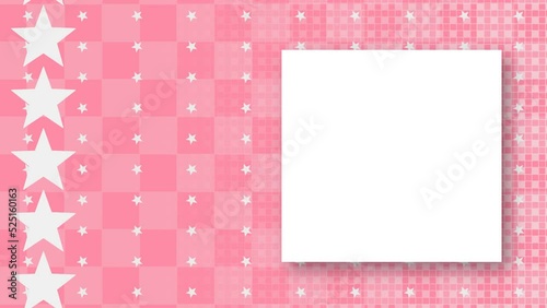 Abstract pink background with geometric shapes and frame for text. Looped animation with copy-space white and shadow.
