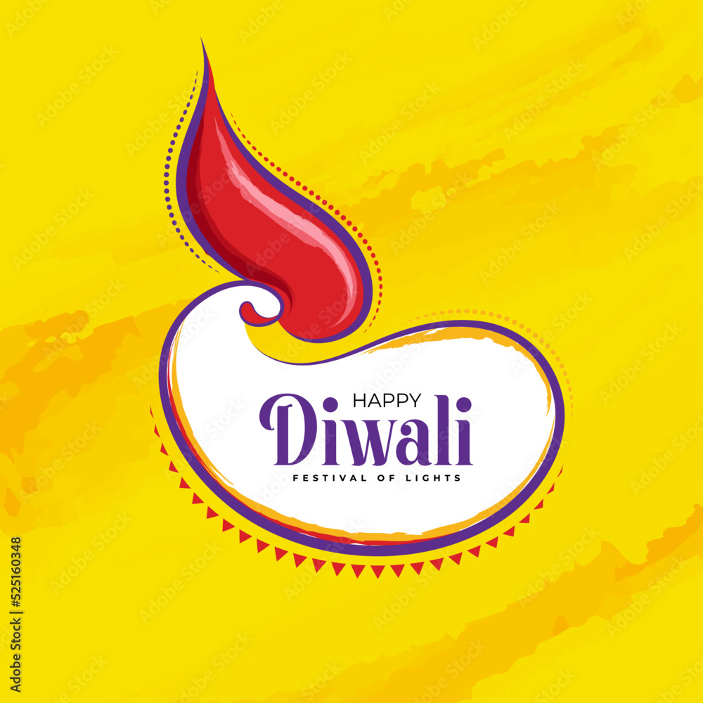 Obraz premium Happy Diwali Festival Celebration Greeting Design Template