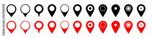 Free Download Map pointers icons set. Map marker in different shapes. Vector isolated on white background. - GFXLoad