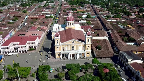Beautiful aerial view of Granada Church - cathedral and city in Nicaragua