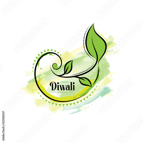 Eco-Friendly Diwali Celebration Concept Greeting Design Template