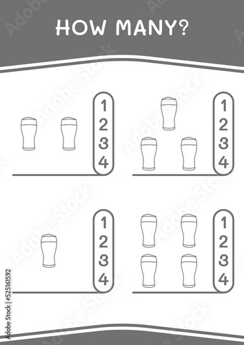 How many of Beer  game for children. Vector illustration  printable worksheet