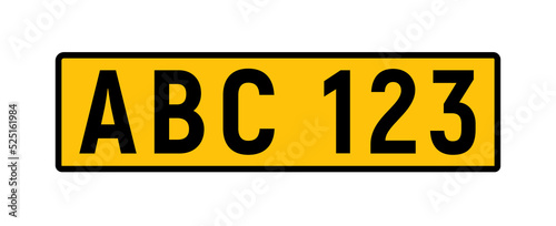 British uk car license plate template. GB car registration numberplate sign design