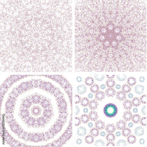 four straw patterns with white background