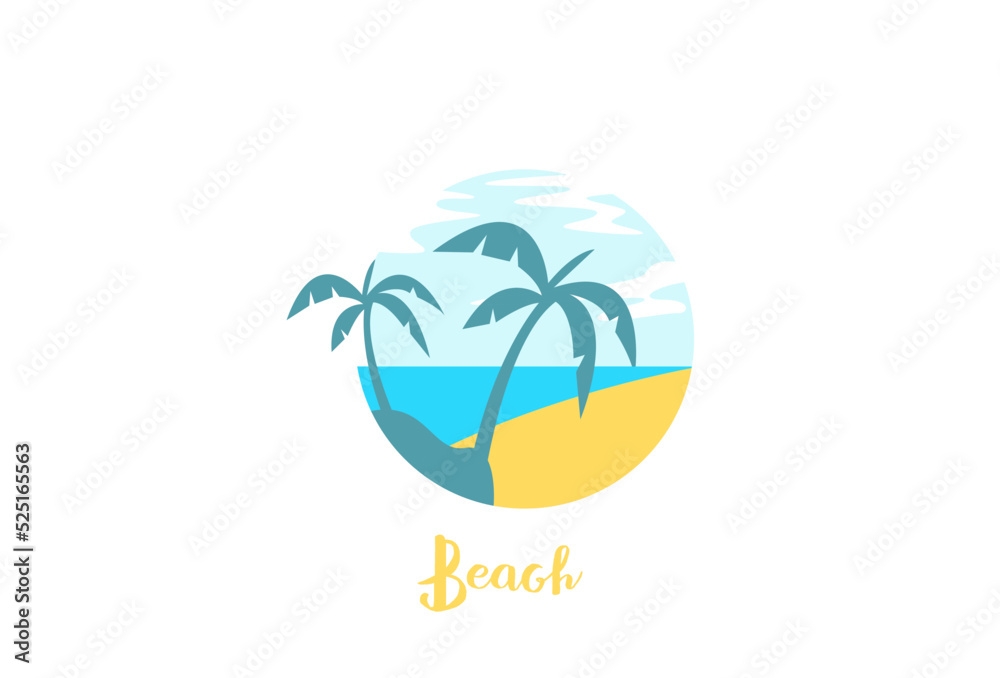 Illustration Vector graphic of Minimalist Beach Logo fit for Travel Agency, Banner ,Poster etc.
