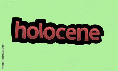 HOLOCENE writing vector design on a green background