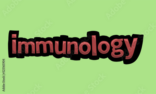IMMUNOLOGY writing vector design on a green background
