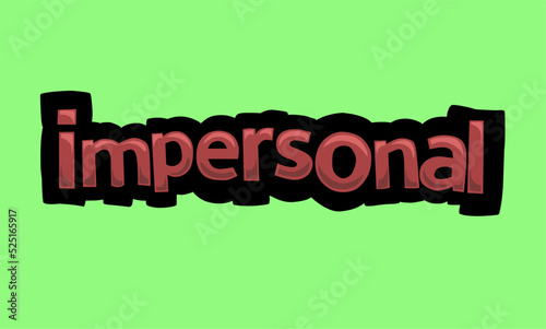 IMPERSONAL writing vector design on a green background