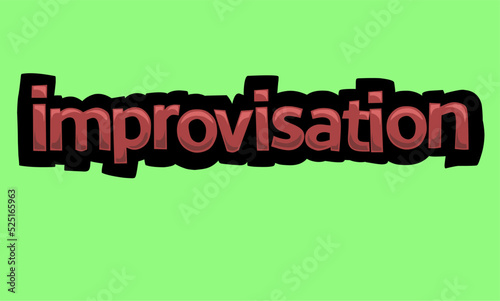IMPROVISATION writing vector design on a green background