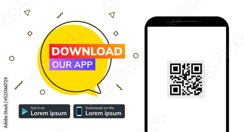 Cellphone download app landing page. Smartphone download our app mobile device banner