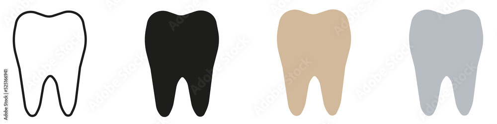 Tooth shape symbol. Isolated on white background. eps10 Tooth shape symbol. Isolated on white background. eps10
