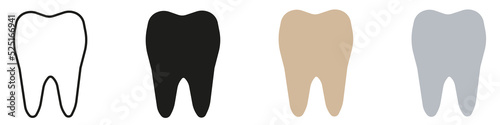 Tooth shape symbol. Isolated on white background. eps10