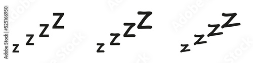 Zzz sleep waves set. Sleep illustration sign collection. Vector illustration eps10