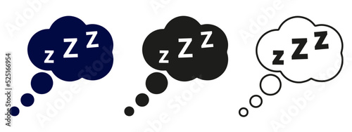 Zzz sleep icon vector. zzz or slumber in thought bubble.  Vector illustration eps10