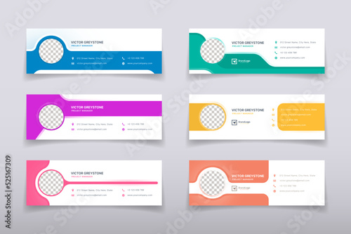 Elegant Corporate Minimal email signature Flat Mail template or email footer and personal Business EMAIL signature design