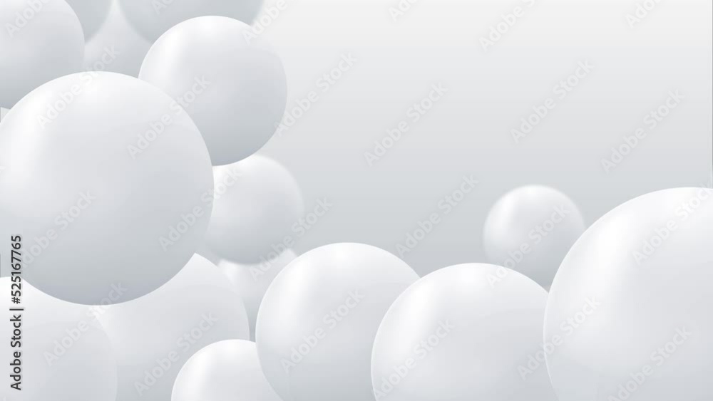 Abstract background with falling 3d white balls. Dynamic flying colorful bubbles, futuristic composition with glossy spheres. Modern trendy banner or poster design Abstract background with falling 3d white balls. Dynamic flying colorful bubbles, futuristic composition with glossy spheres. Modern trendy banner or poster design