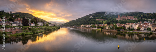 Heidelberg city panorama at sunrise, Baden-Wuerttemberg, Germany