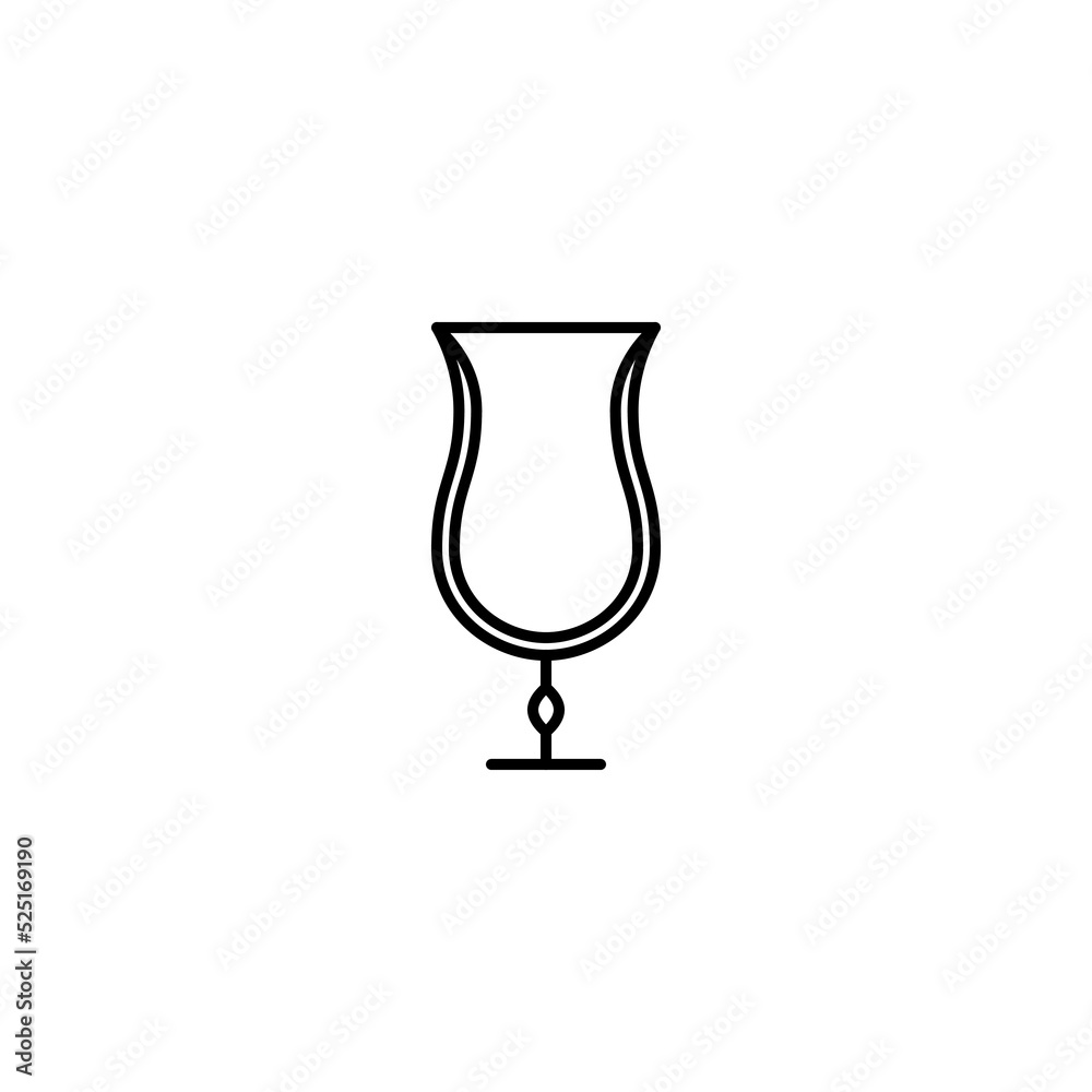 hurricane or tulip glass icon on white background. simple, line, silhouette and clean style. black and white. suitable for symbol, sign, icon or logo hurricane or tulip glass icon on white background. simple, line, silhouette and clean style. black and white. suitable for symbol, sign, icon or logo