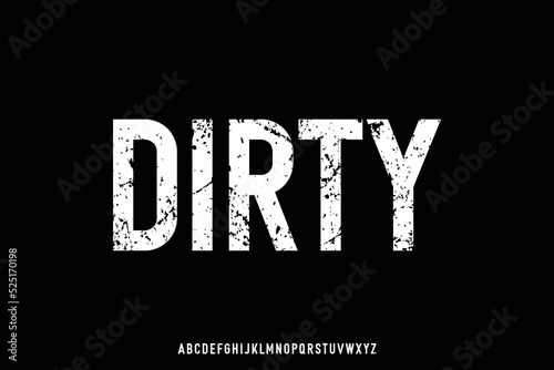 Strong condensed display font vector with rough effect