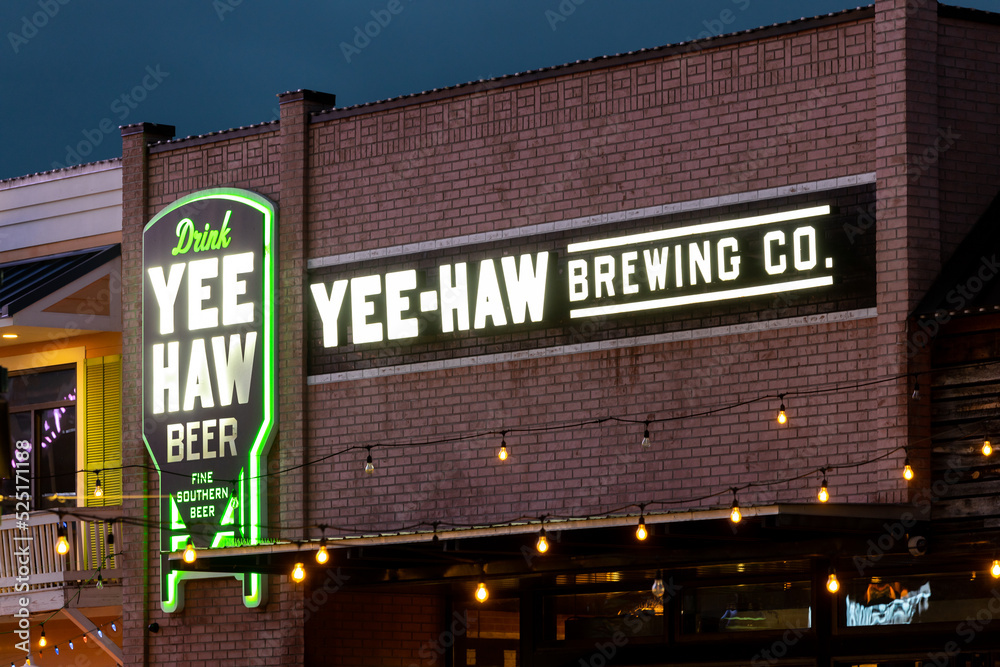 Foto de PIGEON TN, USA AUGUST 2, 2022 YeeHaw Brewing Co. is