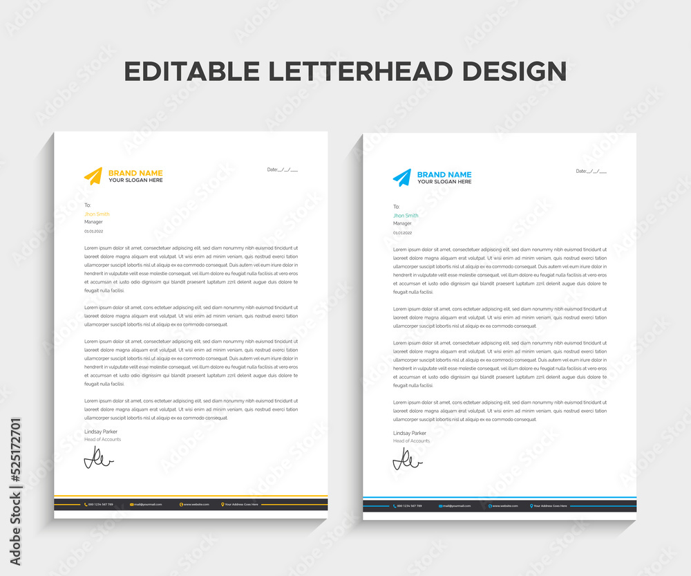 Obraz premium Letterhead Design Template